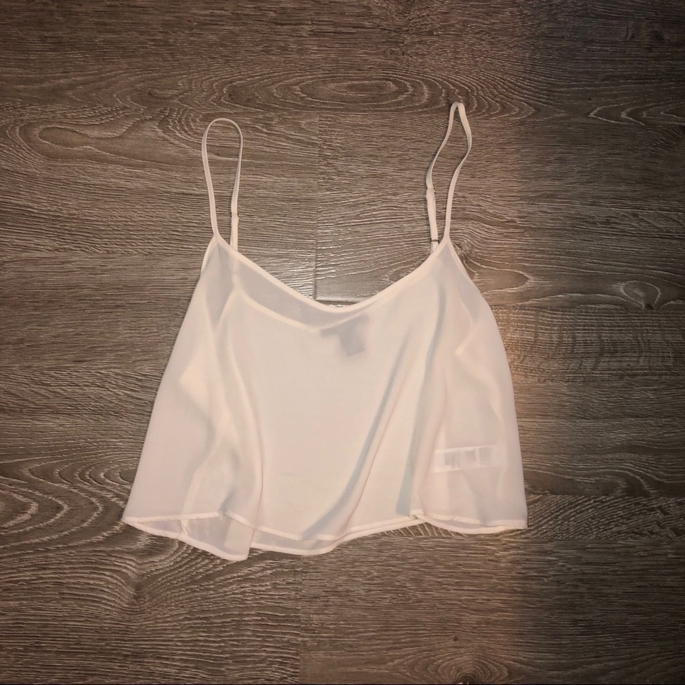 White sheer crop top